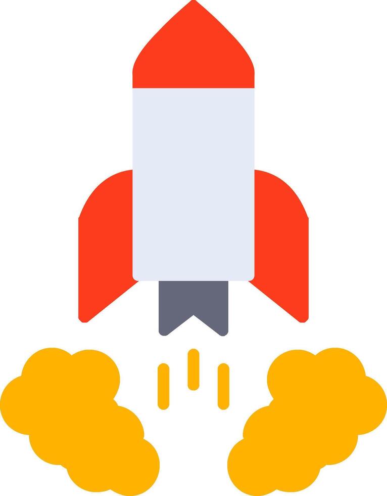 Rocket Launch Flat Icon vector