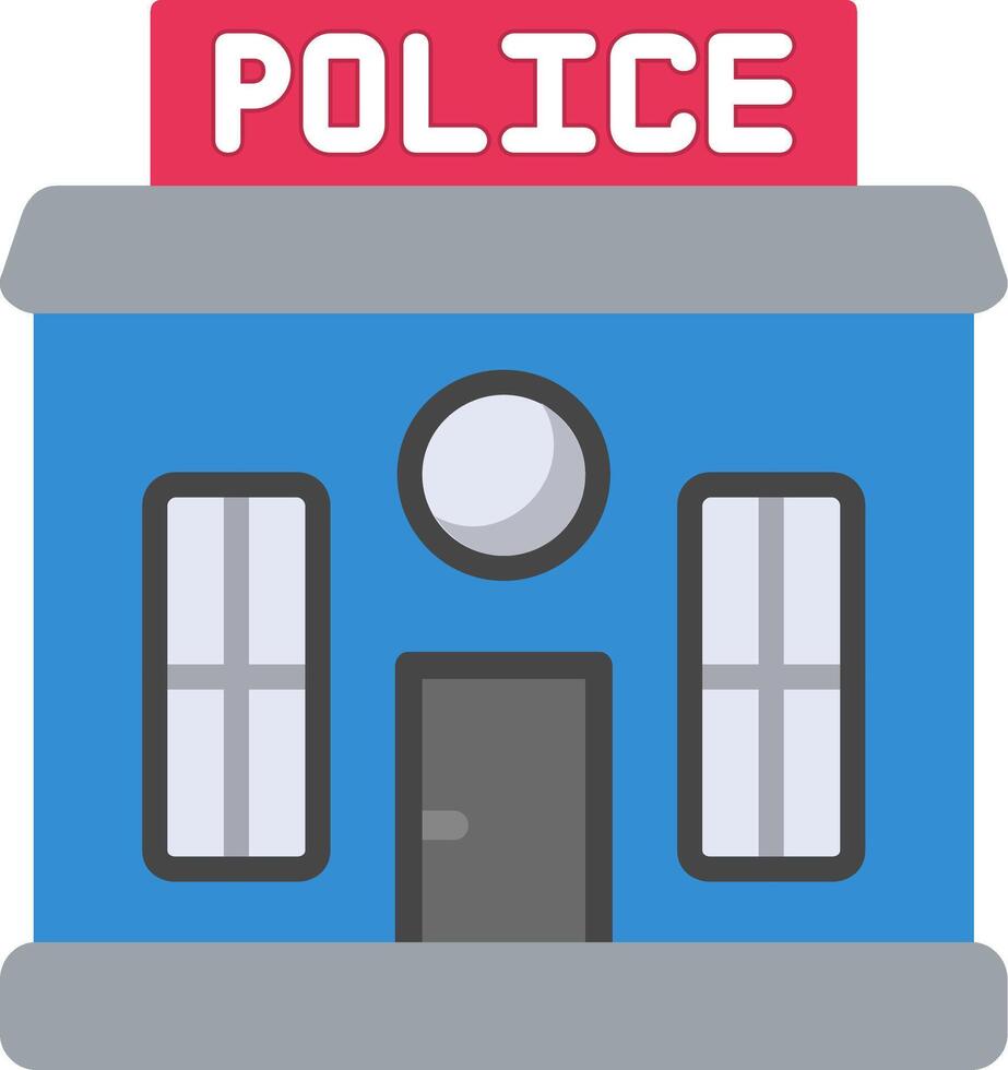 Police Station Flat Icon vector