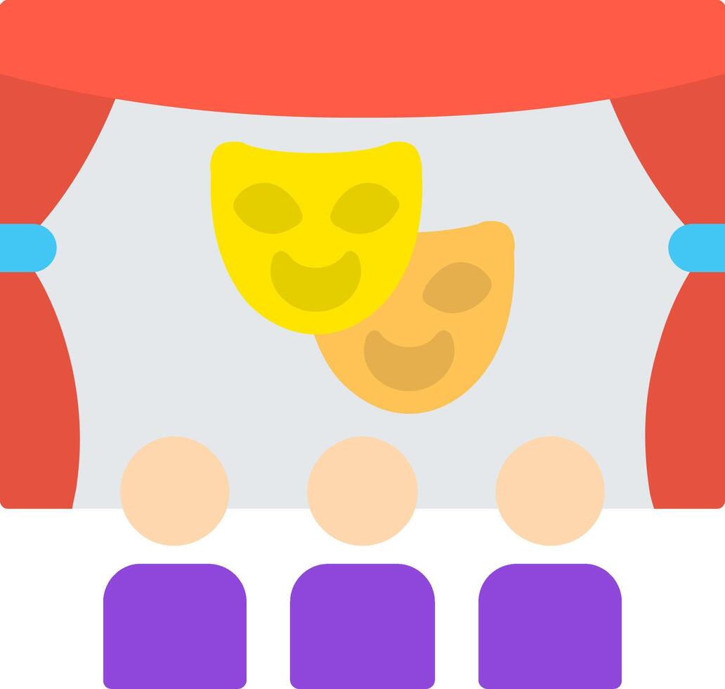 Theater Flat Icon vector