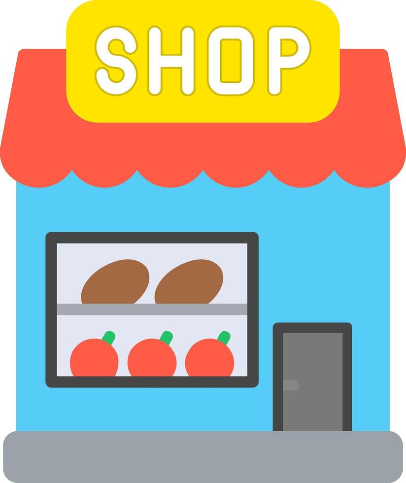 Ice Cream Shop Flat Icon vector