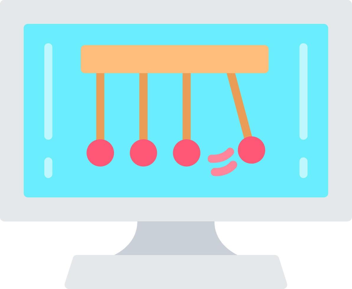 Newtons Cradle Flat Icon vector