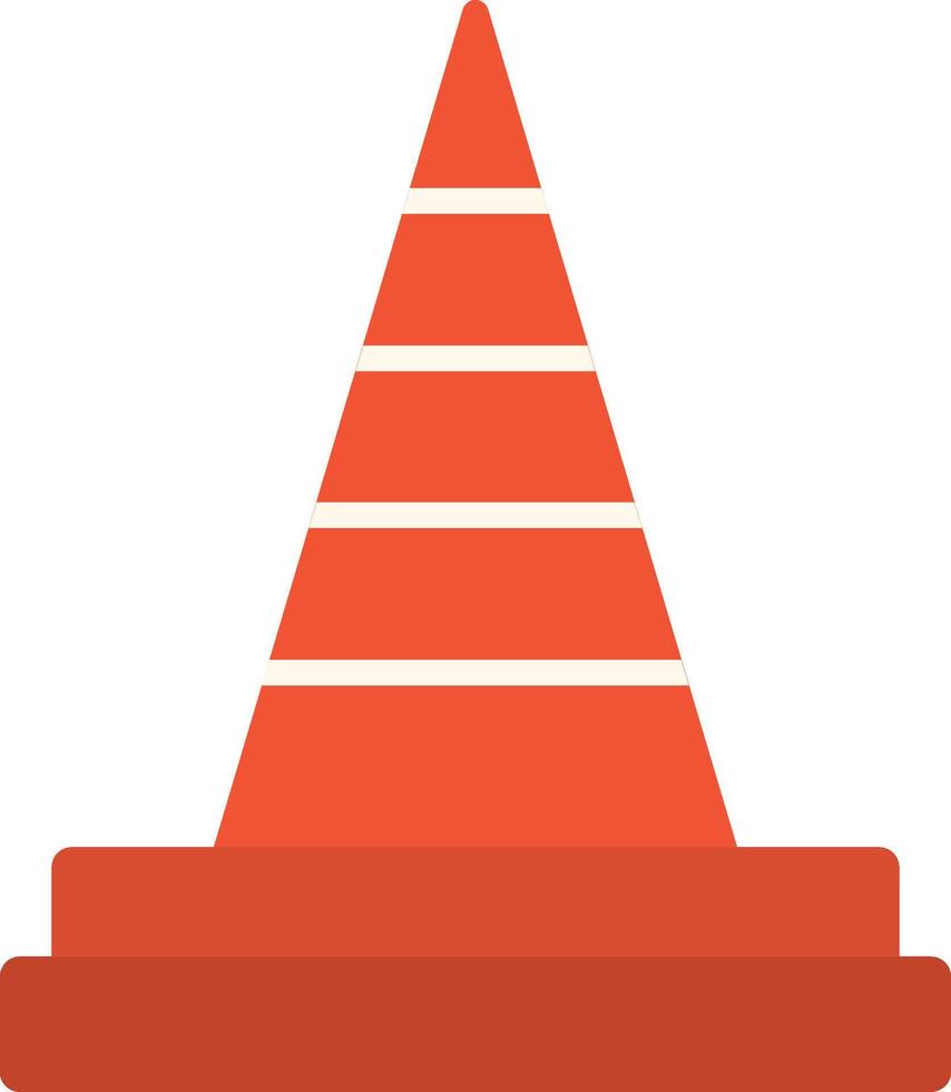 Traffic Cone Flat Icon vector