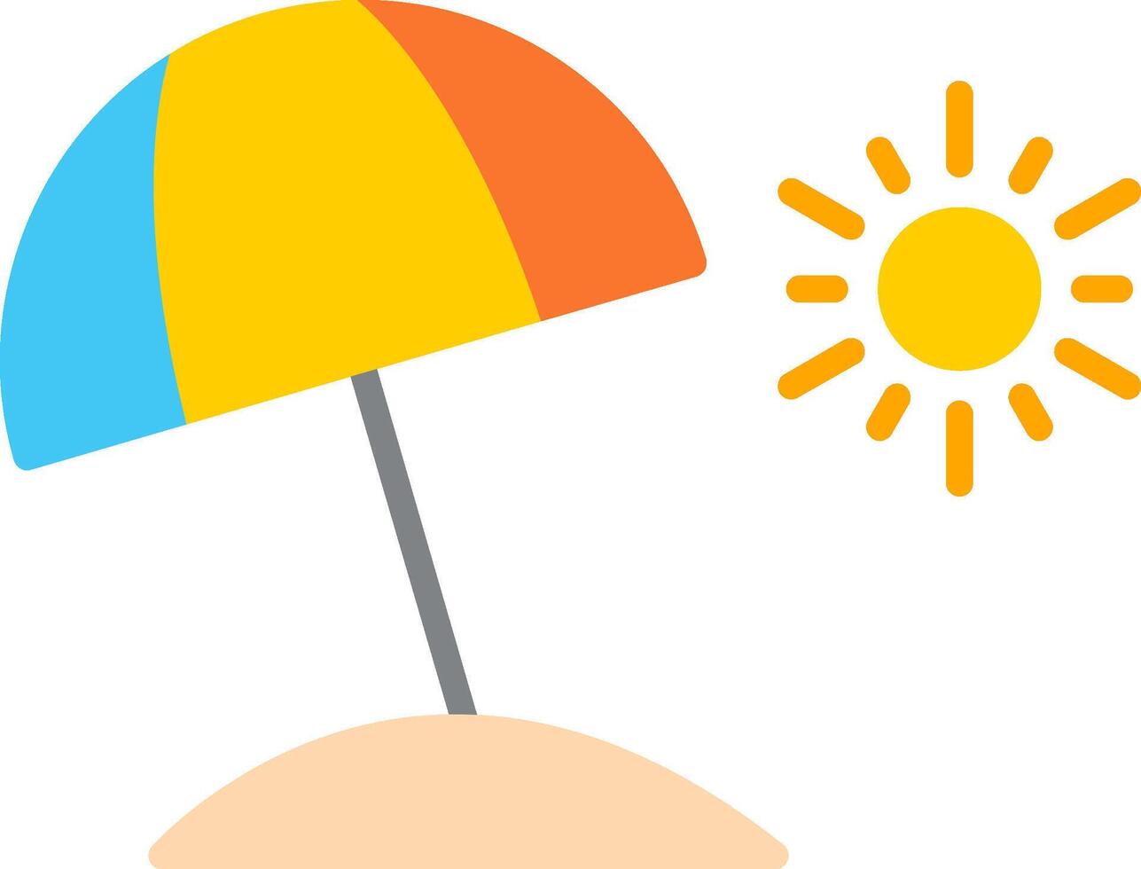 Beach Umbrella Flat Icon vector
