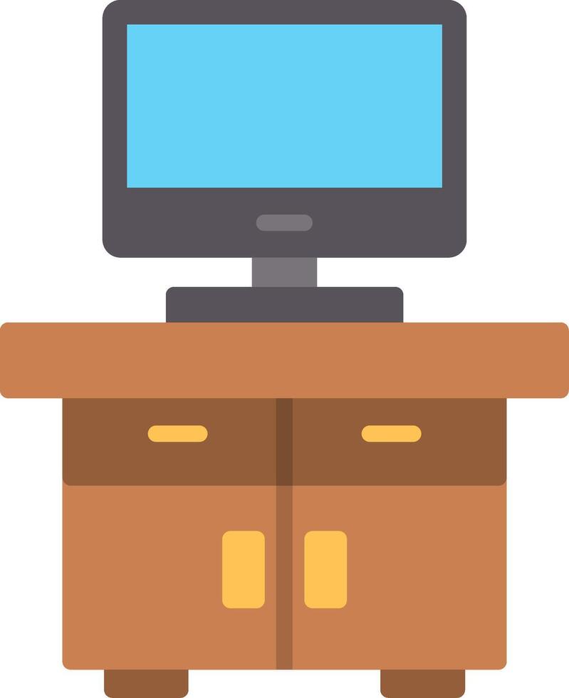 Tv Table Flat Icon vector