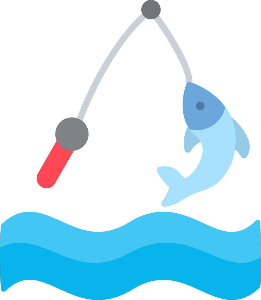 icono plano de pesca vector