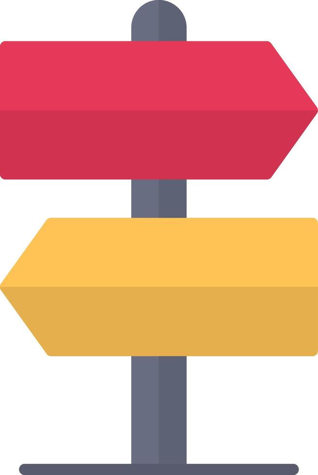 Road Sign Flat Icon vector