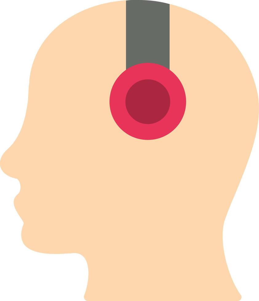 icono plano de auriculares vector