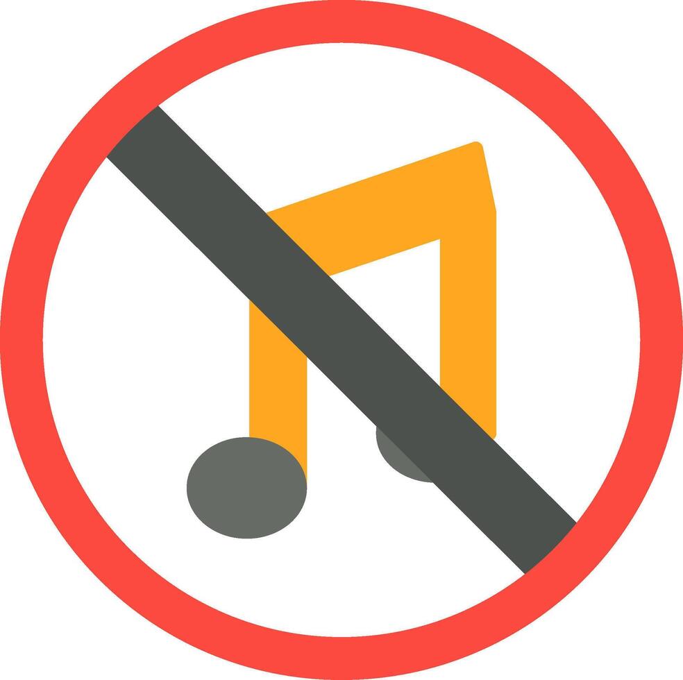 No Music Flat Icon vector