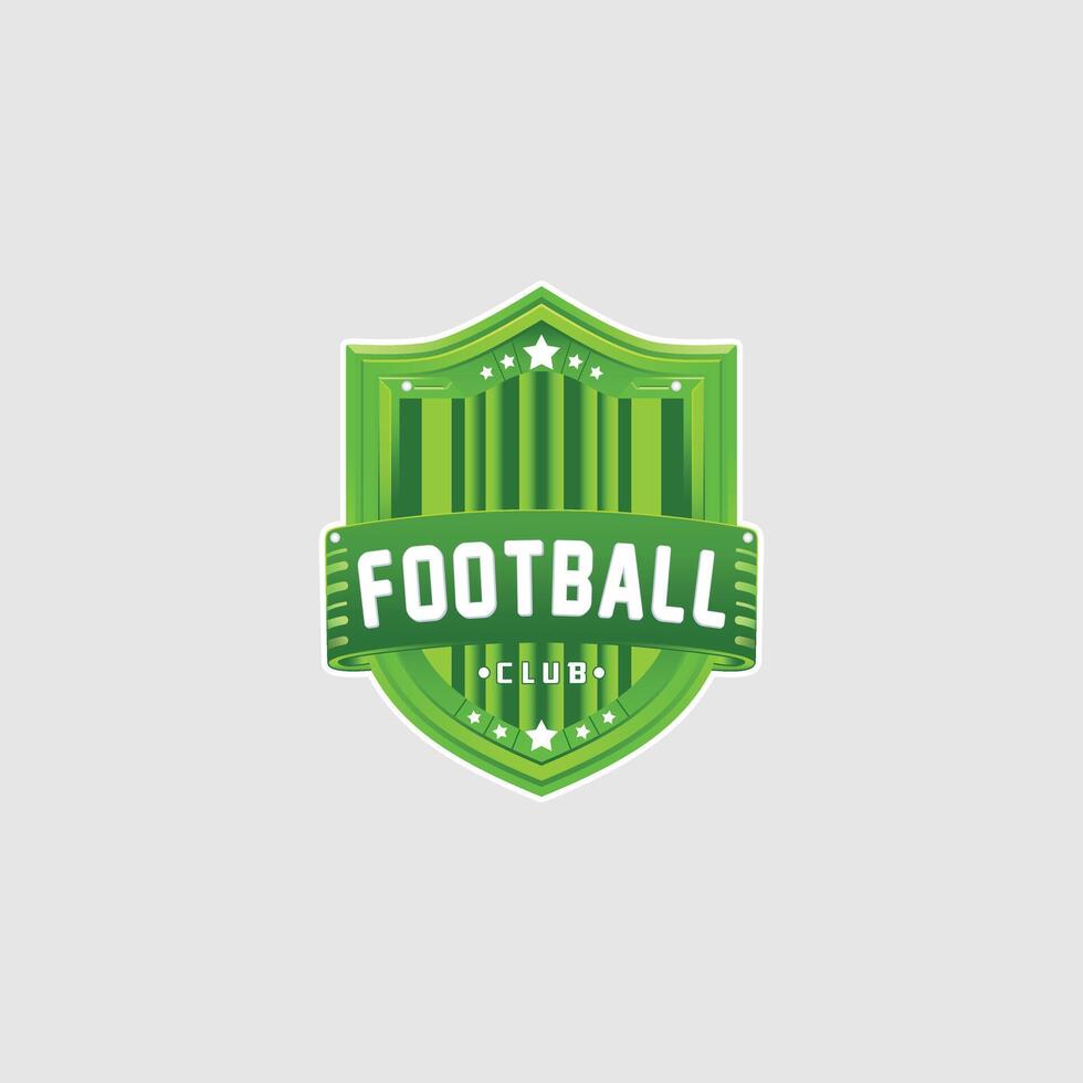 fútbol americano logo modelo con verde color y degradado cinta vector