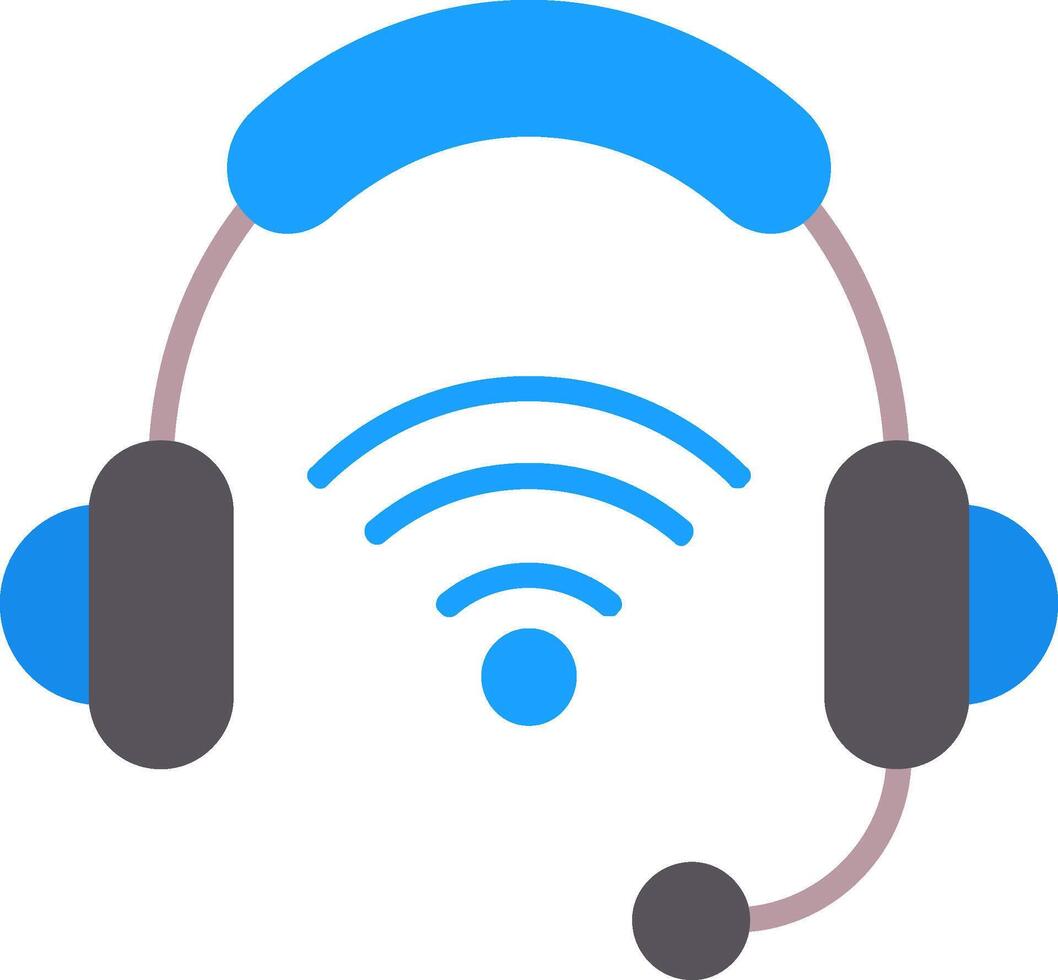 icono plano de auriculares vector