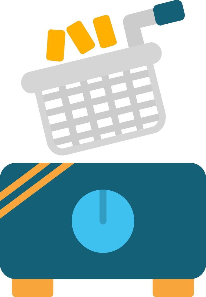 Electric Fryer Flat Icon vector