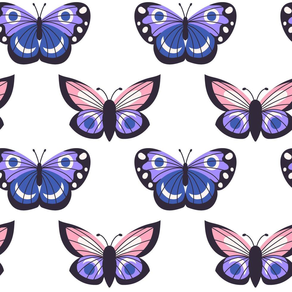 Seamless pattern, with butterflies vector