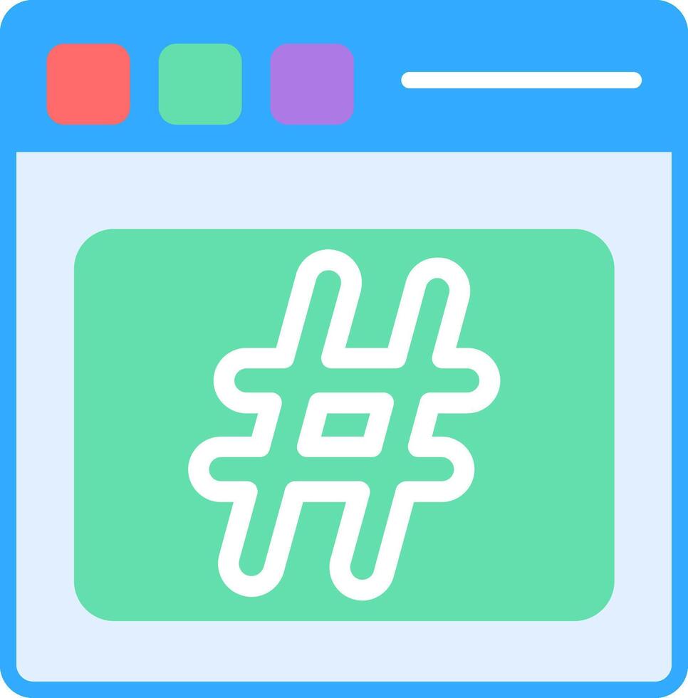 Hashtag Flat Icon vector