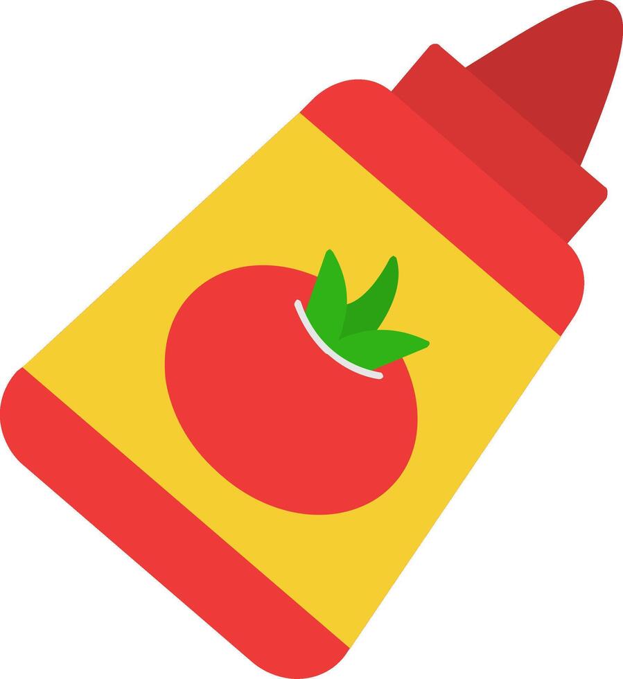 tomate salsa de tomate plano icono vector