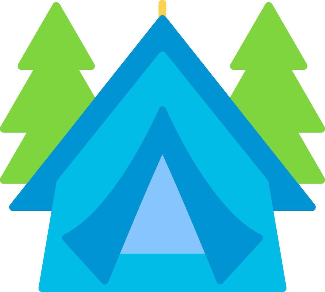 Tent Flat Icon vector