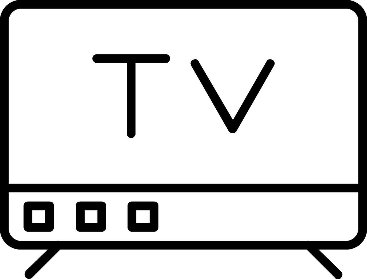 icono de tv plana vector