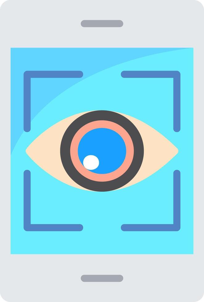 ojo reconocimiento plano icono vector