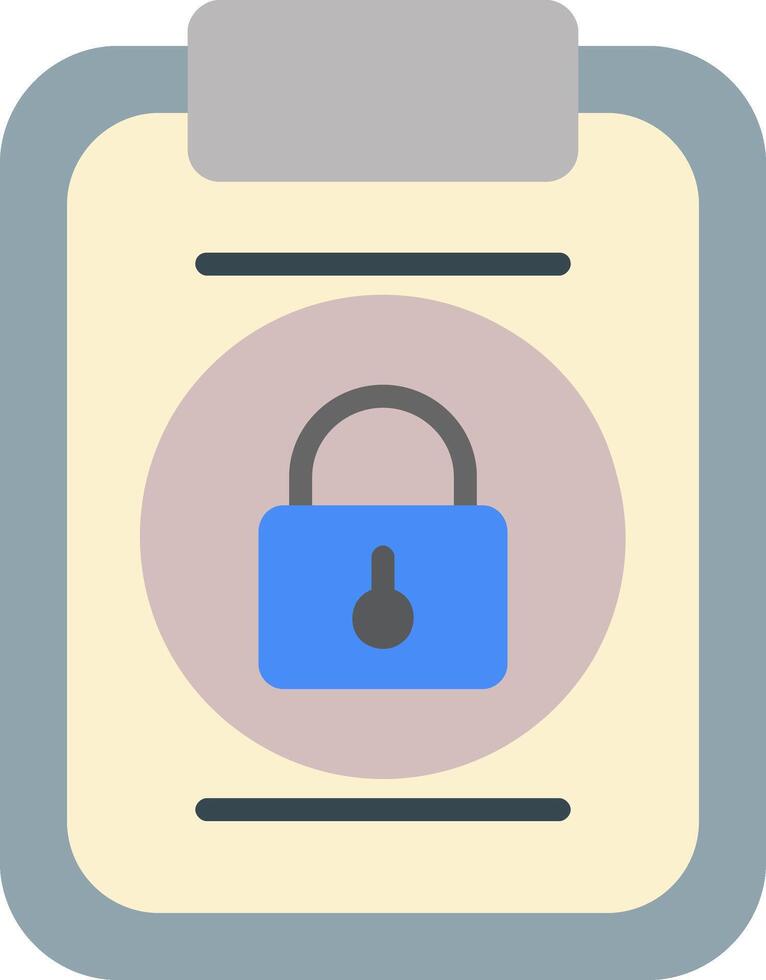 Notepad Lock Flat Icon vector