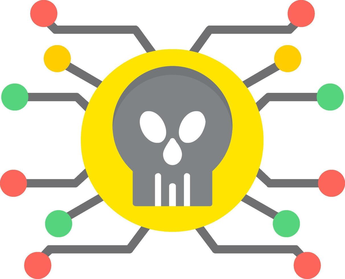 Cyber Attack Flat Icon vector