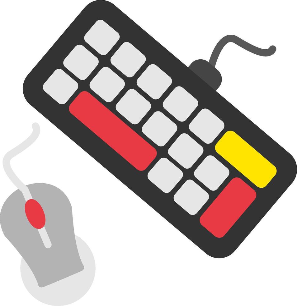 teclado y ratón plano icono vector