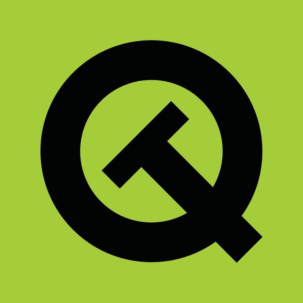 Monogram QT letter logo design service vector