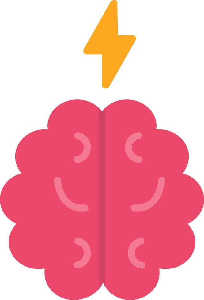 icono plano del cerebro vector