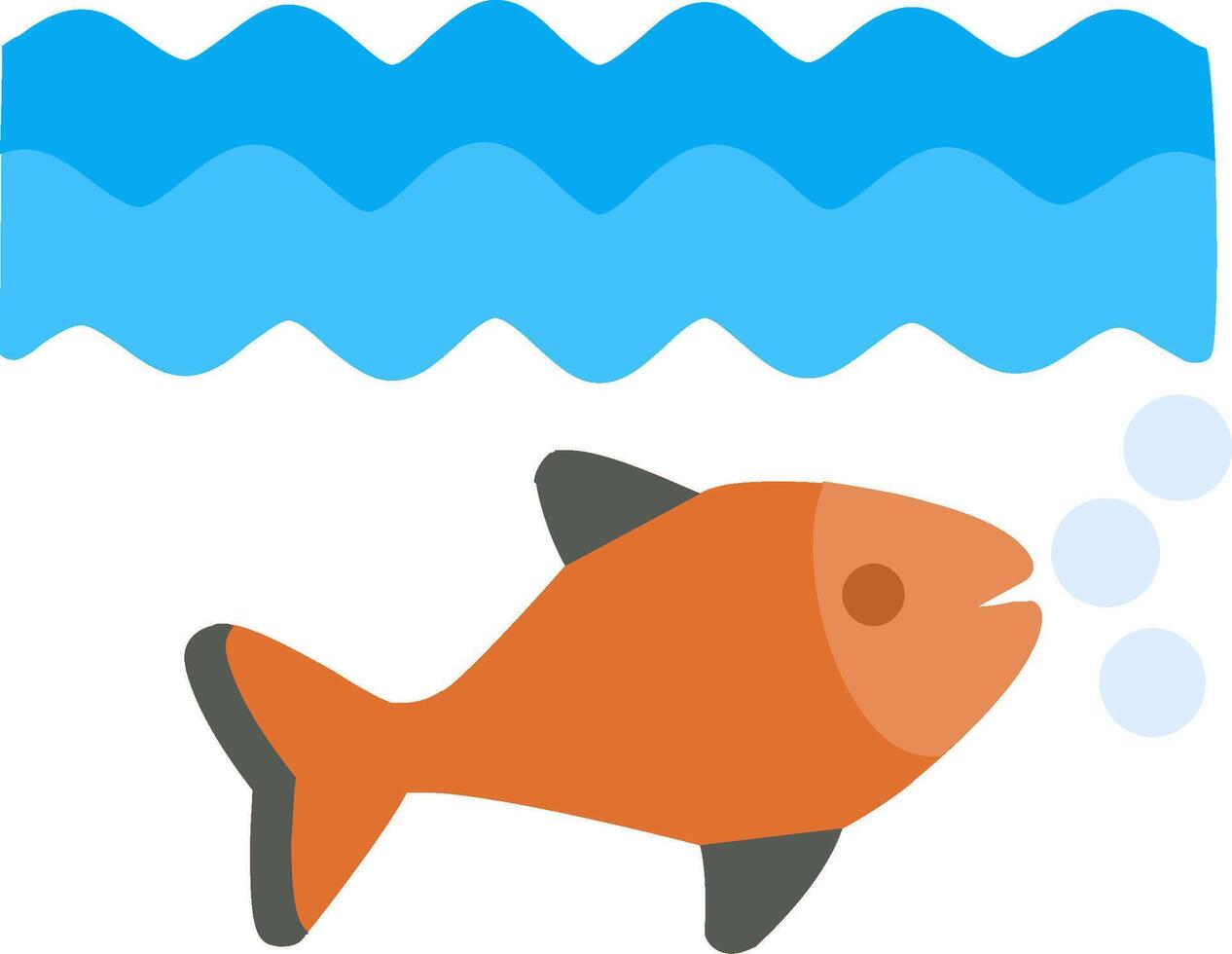 icono de pescado plano vector