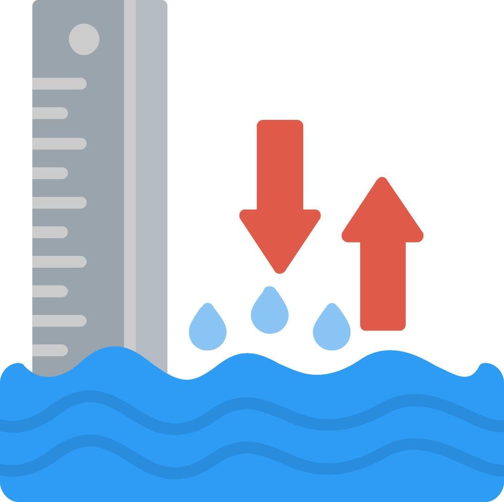 Sea Level Flat Icon vector