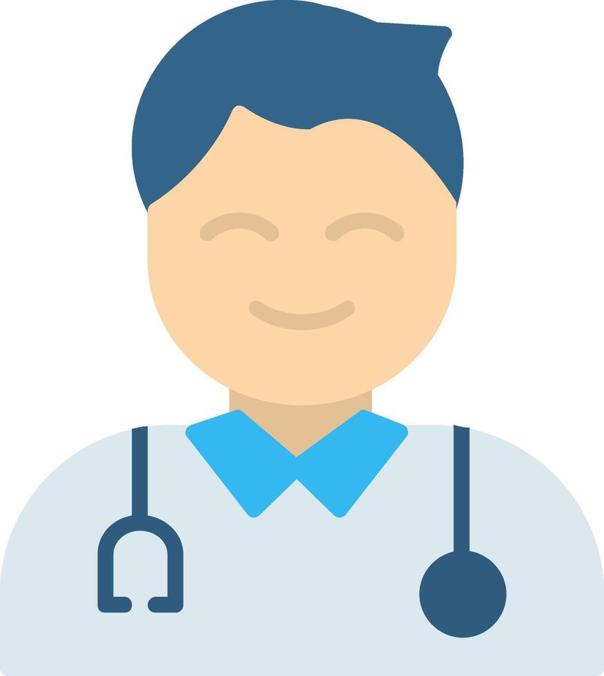 Male Doctor Flat Icon vector