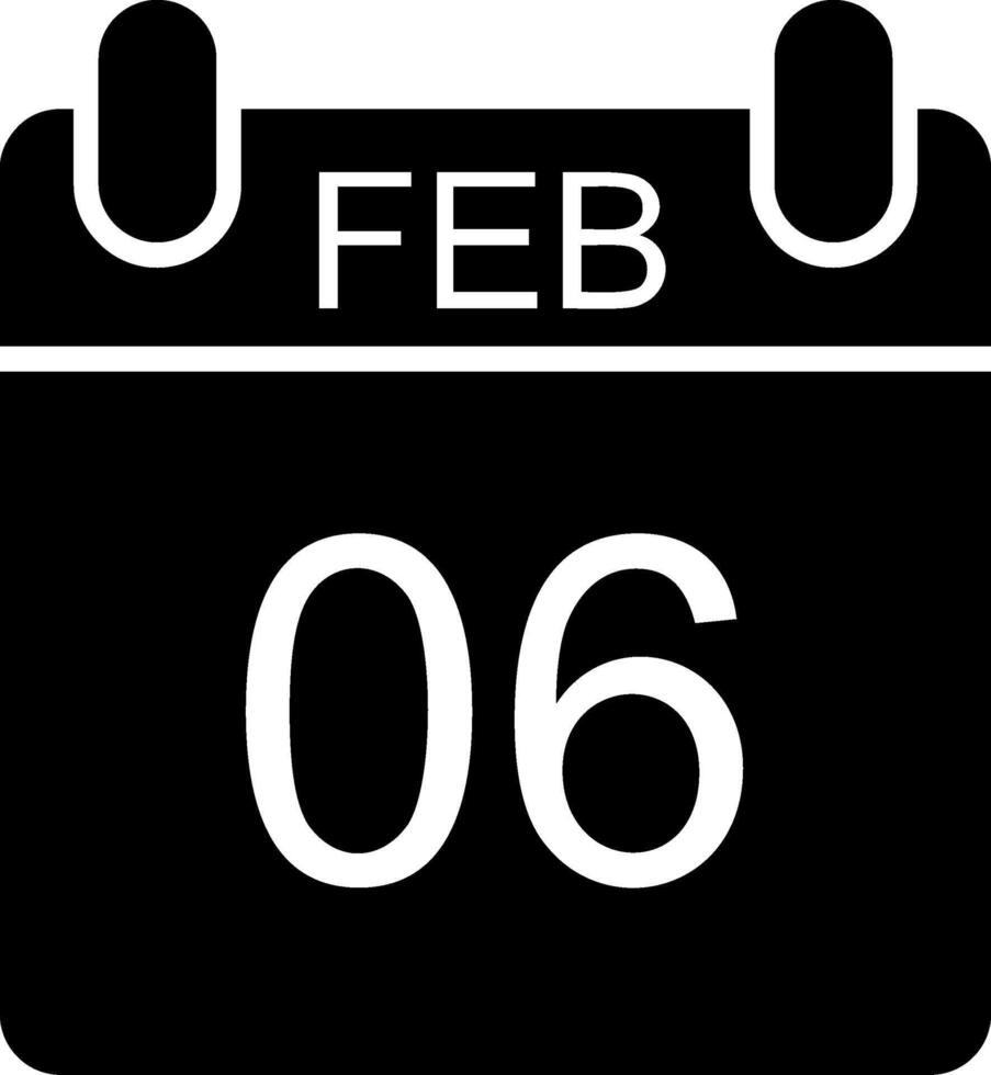February Glyph Icon vector