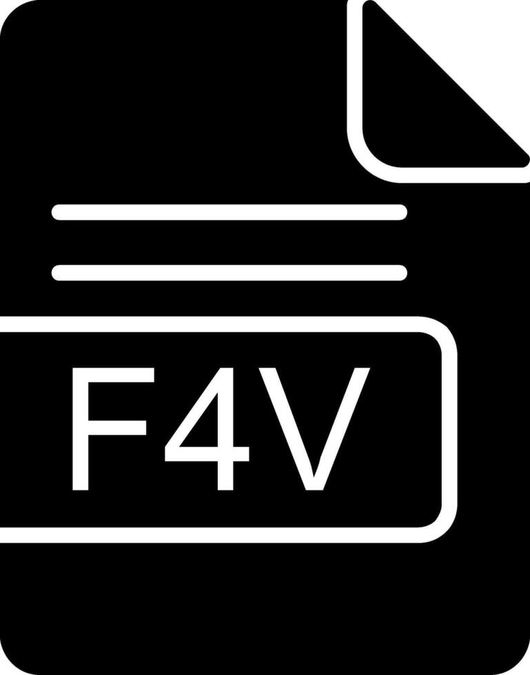f4v archivo formato glifo icono vector