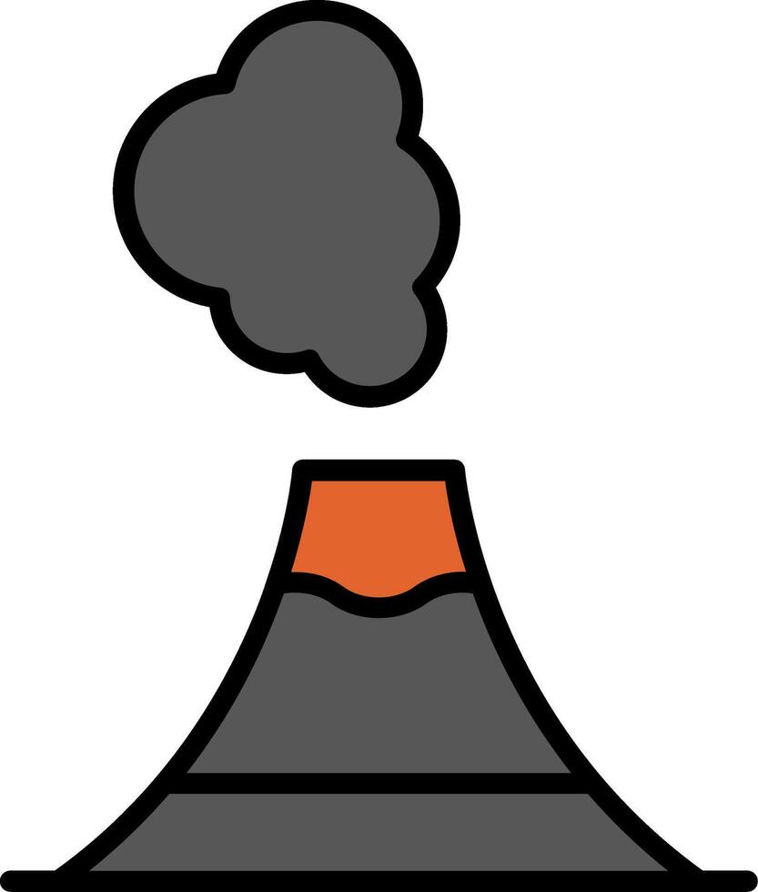 Volcano Line Filled Icon vector