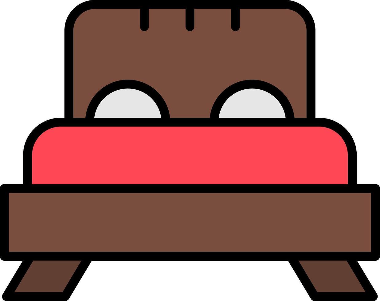 Bed Line Filled Icon vector
