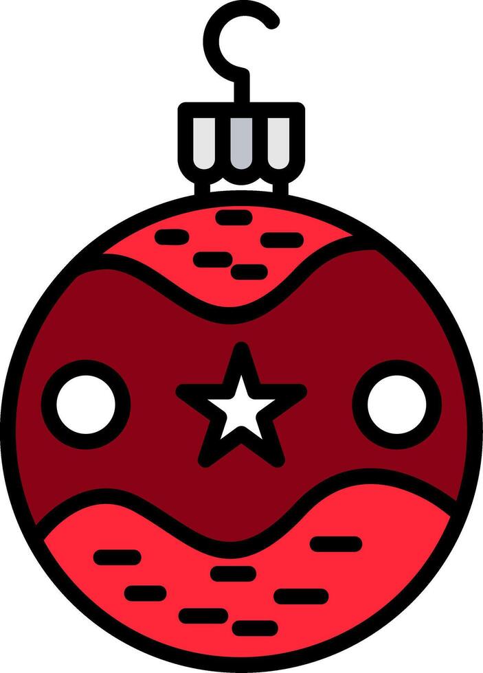 Bauble Line Filled Icon vector