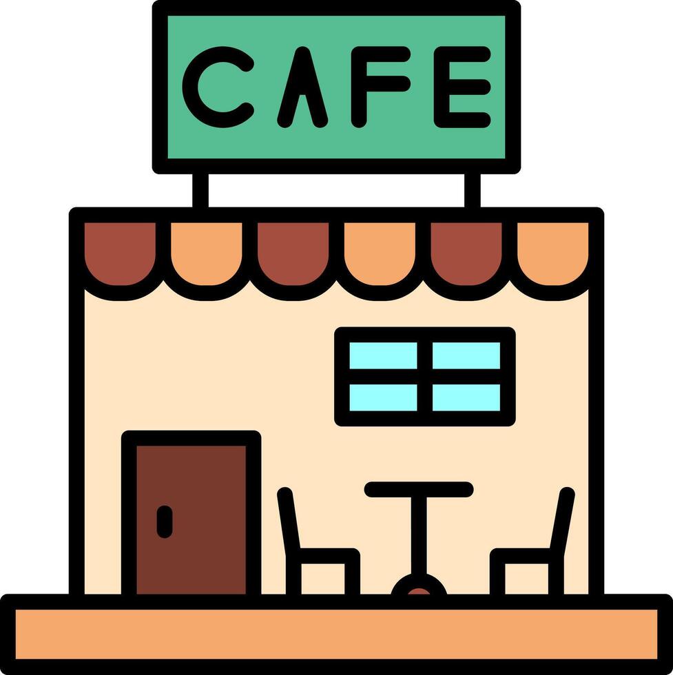 Cafe Line Filled Icon vector