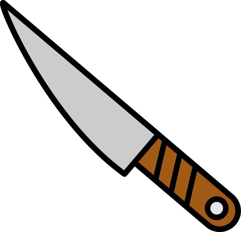 Knife Line Filled Icon vector