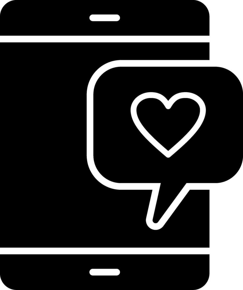 Love Chat Glyph Icon vector