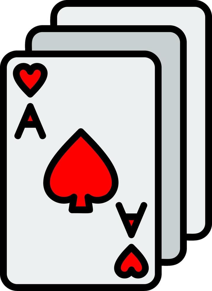 Card Game Line Filled Icon vector