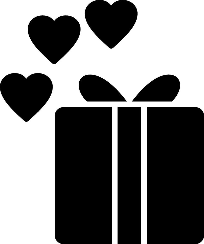 Gift Box Glyph Icon vector