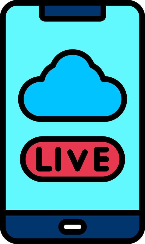 Mobile Line Filled Icon vector