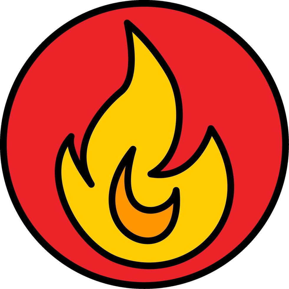 Fire Line Filled Icon vector