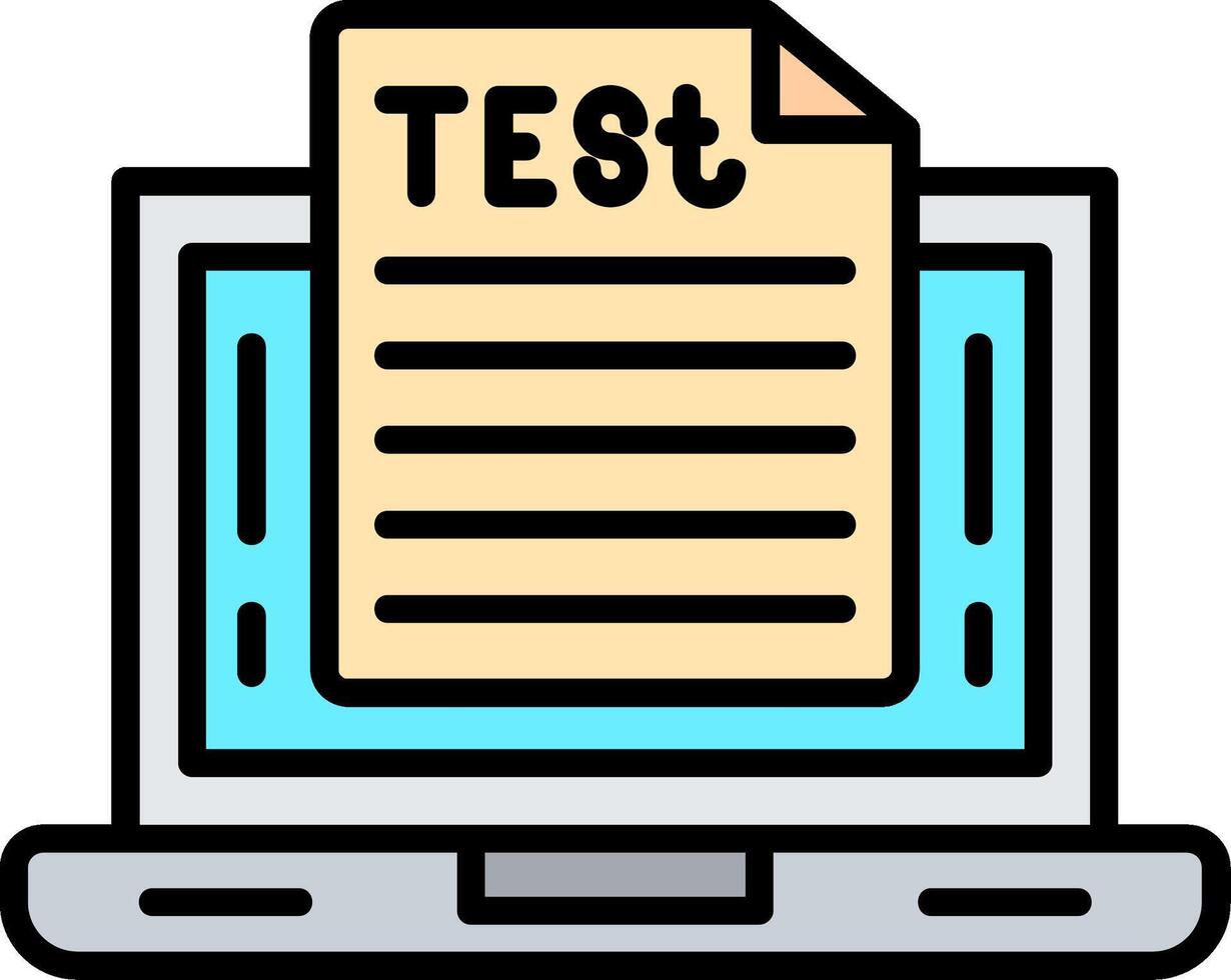 Online Test Line Filled Icon vector