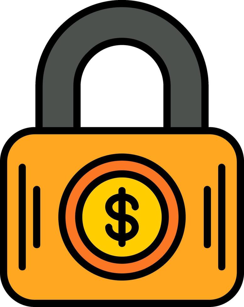 Padlock Line Filled Icon vector