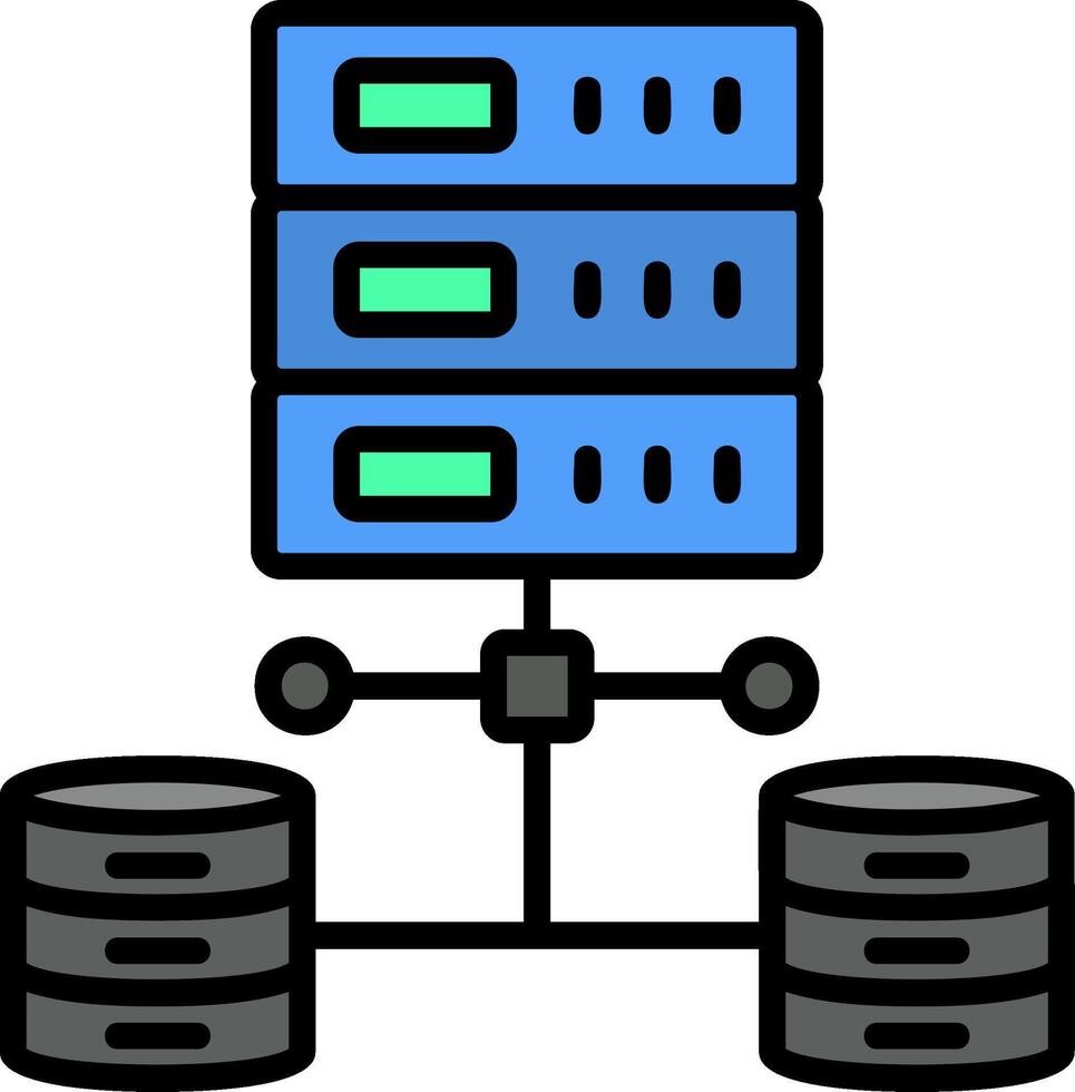 Data Network Line Filled Icon vector