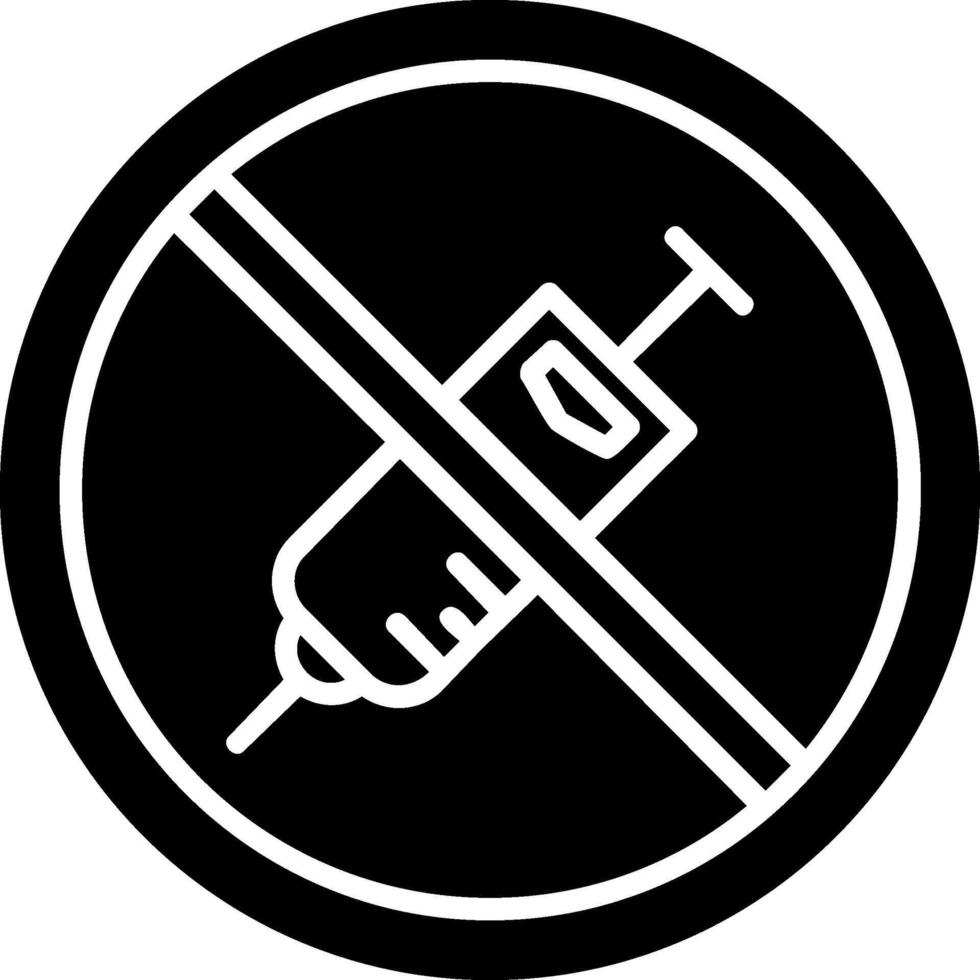 prohibido firmar glifo icono vector