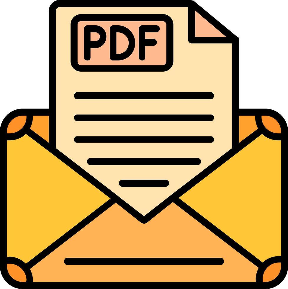 Email Line Filled Icon vector