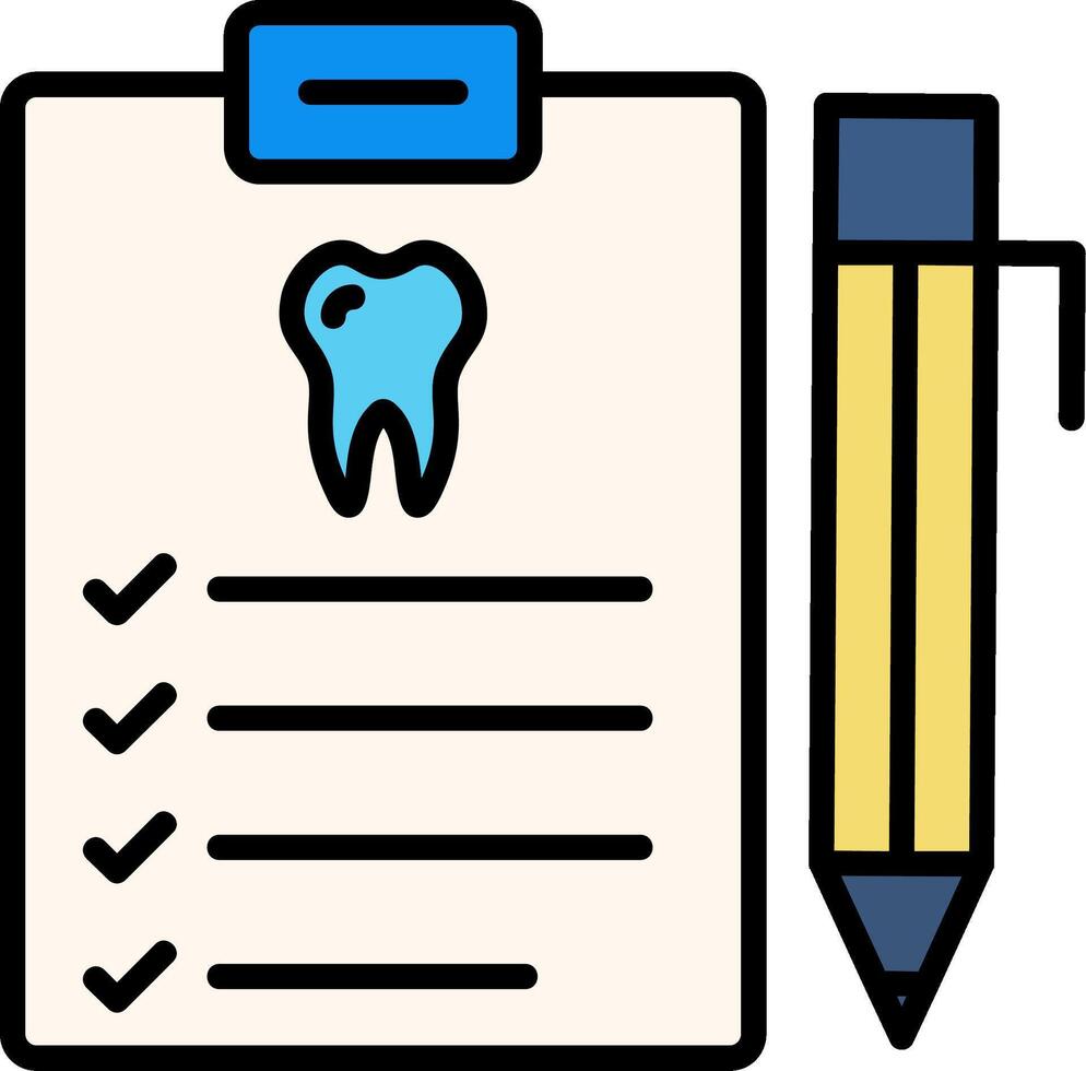 Dental Report Line Filled Icon vector