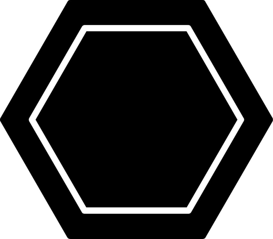 Hexagon Glyph Icon vector