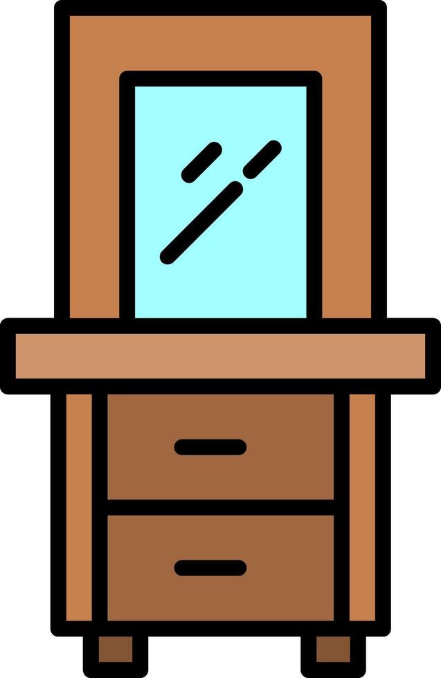 Dresser Line Filled Icon vector