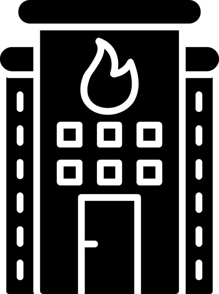Fire Station Glyph Icon vector